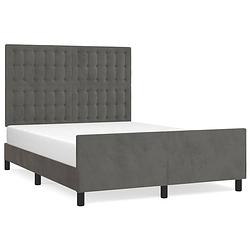 Foto van The living store bedframe donkergrijs 193 x 146 x 118/128 cm - verstelbaar hoofdeinde en ondersteunende poten