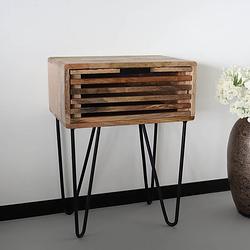 Foto van Nachtkastje design mangohout bijzettafel boro duurzaam hout mango side table