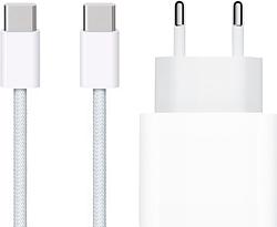 Foto van Apple usb c oplader 20w + usb c kabel 2m nylon wit