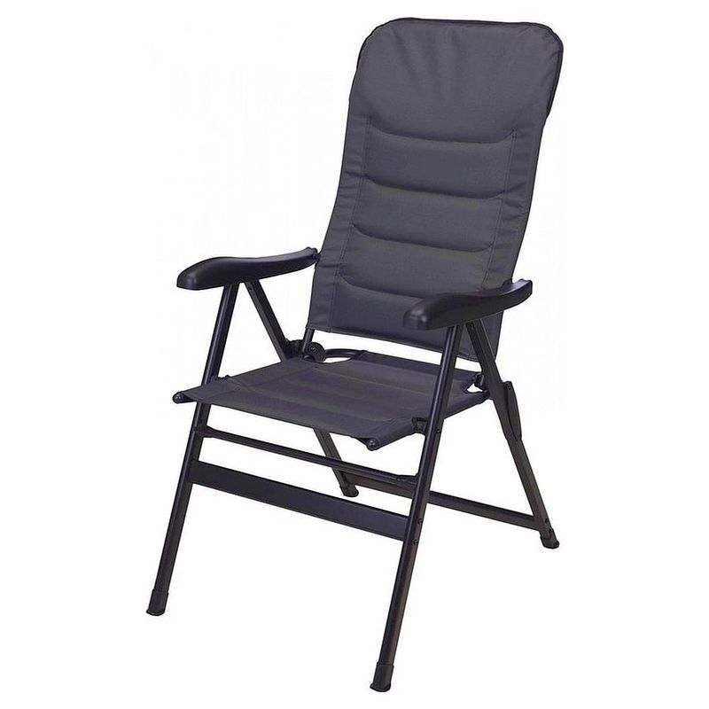 Foto van Pro garden campingstoel aluminium 7-standenstoel - inklapbaar - zwart
