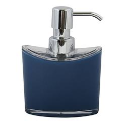 Foto van Msv zeeppompje/dispenser aveiro - ps kunststof - donkerblauw/zilver - 11 x 14 cm - 260 ml - zeeppompjes