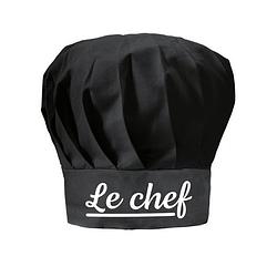 Foto van Le chef cadeau/ verkleed koksmuts zwart volwassenen - koksmutsen