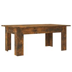 Foto van The living store salontafel 100x60x42 cm bewerkt hout gerookt eikenkleurig - tafel