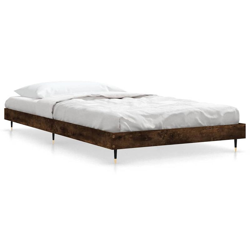 Foto van Vidaxl bedframe bewerkt hout gerookt eikenkleurig 90x190 cm