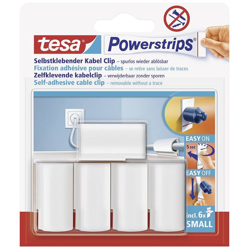 Foto van Tesa powerstrips® tesa powerstrips kabelclip wit