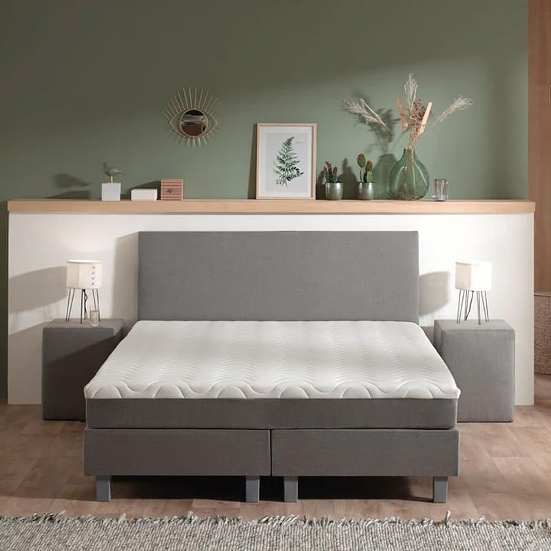 Foto van 2-persoons boxspring julia relax - grijs 180x200 cm - pocketvering - inclusief topper - dekbed-discounter.nl