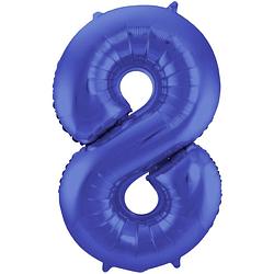 Foto van Folat folieballon metallic mat 's8's 86 cm blauw