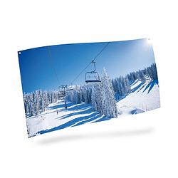 Foto van Achtergrond doek - skilift 150x75 cm