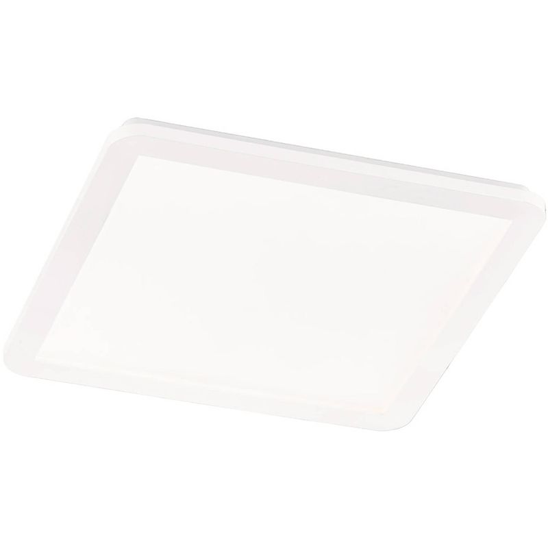 Foto van Led plafondlamp - badkamerlamp - trion camy - opbouw vierkant 22w - spatwaterdicht ip44 - dimbaar - warm wit 3000k - mat