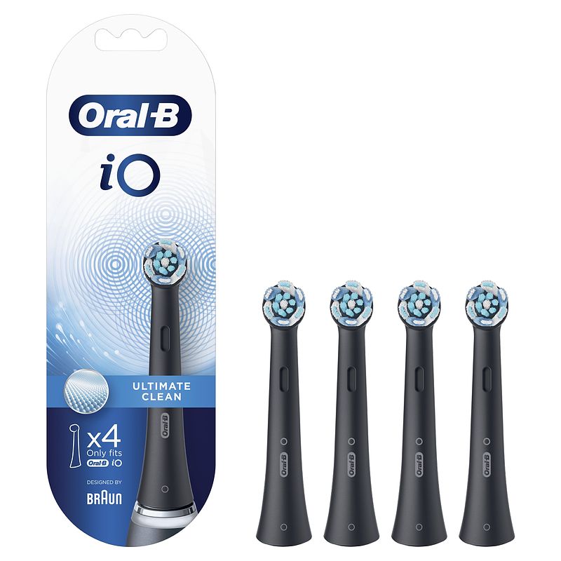 Foto van Oral-b opzetborstels io ultimate clean zwart (4 stuks)