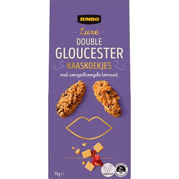 Foto van Jumbo double gloucester kaaskoekjes met zongedroogde tomaat 75g