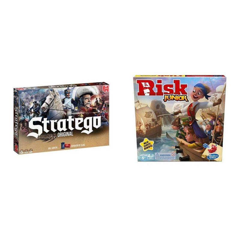 Foto van Spellenbundel - 2 stuks - stratego & risk junior