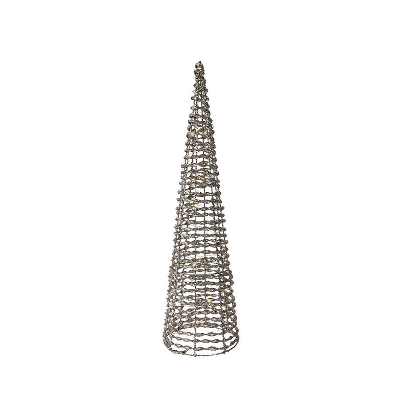 Foto van Lumineo - microled cone d19.5h78 cm goud/wwt kerst