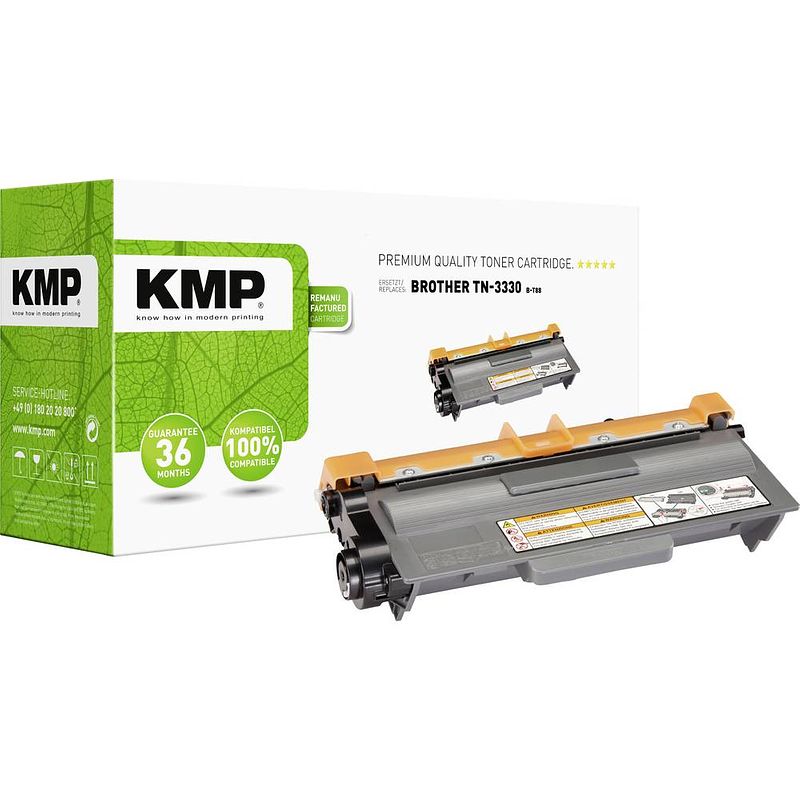 Foto van Kmp toner vervangt brother tn-3330, tn3330 compatibel zwart 3000 bladzijden b-t88