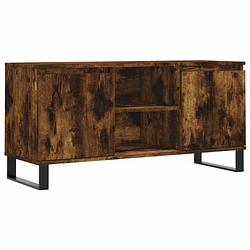 Foto van The living store tv-meubel vintage - tv-kast met opbergruimte - 104 x 35 x 50 cm - gerookt eiken