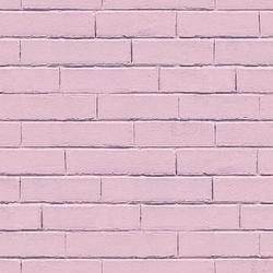 Foto van Good vibes behang brick wall roze