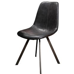 Foto van Anli style stoel zig-zag plat frame - saddle pu zwart