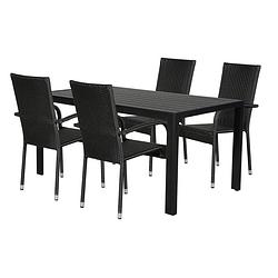 Foto van Cult tuinmeubelset 1 tafel met 4 stoelen.