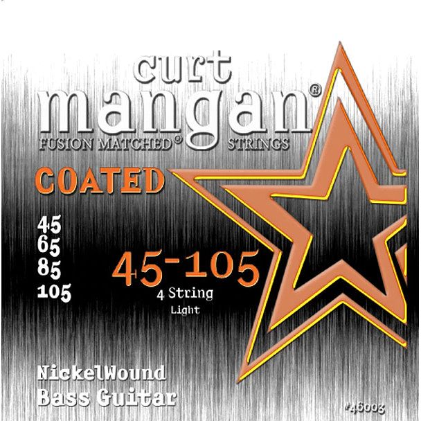 Foto van Curt mangan nickel wound coated 45-105 snarenset voor elektrische basgitaar