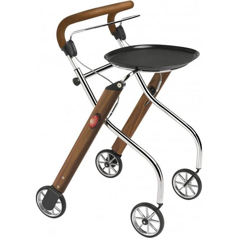 Foto van Let's go indoor rollator - walnoot/chroom