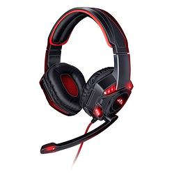 Foto van No fear gaming headset - incl. led verlichting - 1.5 m kabel - koptelefoon met microfoon - over-ear ontwerp - zwart/rood