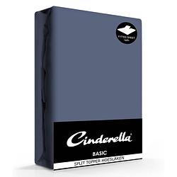 Foto van Cinderella splittopper hoeslaken basic percaline dark blue-160 x 200 cm