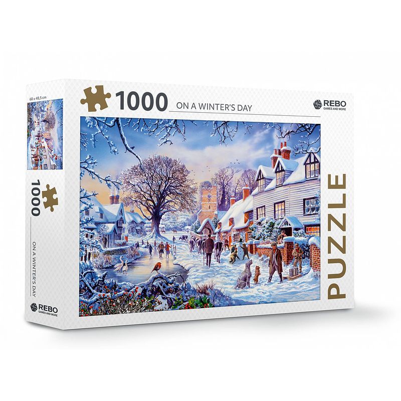 Foto van Rebo productions legpuzzel on a winter's day 1000 stukjes