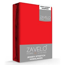 Foto van Zavelo® jersey hoeslaken rood-2-persoons (140x200 cm)