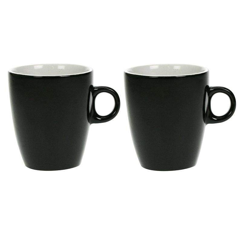 Foto van Set van 6x stuks koffie kopjes/bekers zwart 190 ml - bekers