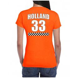 Foto van Holland race shirt met nummer 33 - nederland fan t-shirt / outfit voor dames xs - feestshirts