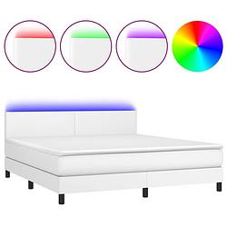 Foto van The living store boxspring bed - kunstleer - 180x200 cm - led