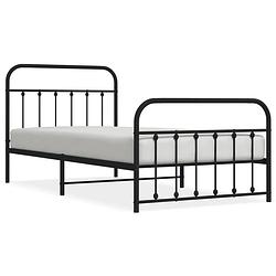 Foto van The living store bedframe classic - metaal - 207 x 112 x 100 cm - zwart