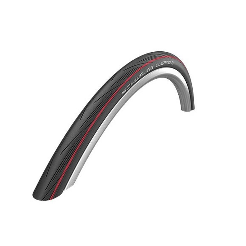 Foto van Schwalbe buitenband lugano ii draad 28 x 1.00 (25-622) zwart/rood