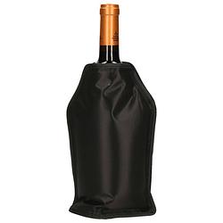 Foto van Wijnkoeler/flessenkoeler/koelhoudhoes flesjes - zwart - 15 x 22 cm - koelelementen