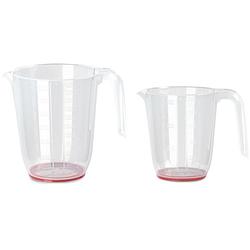 Foto van Keuken maatbekers - kunststof - set van 2x - 500ml/1l - maatbekers