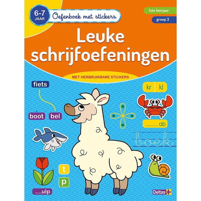 Foto van Deltas oefenboek met stickers - leuke schrijfoefeningen 6-7 j.