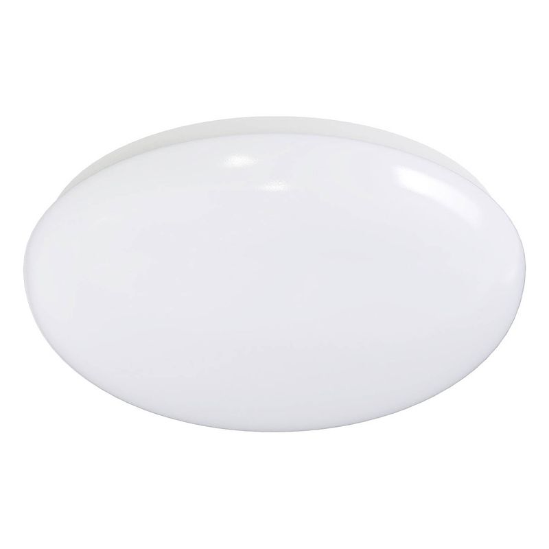 Foto van Led plafondlamp met bewegingssensor - aigi - opbouw rond 24w - helder/koud wit 6500k - 360° - mat wit aluminium