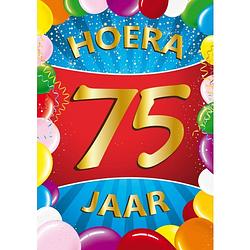 Foto van 2x stuks 75 jaar mega deurposter - feestposters