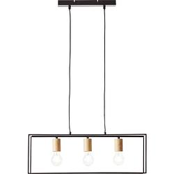 Foto van Brilliant arica 92747/76 hanglamp e27 hout (gebeitst)