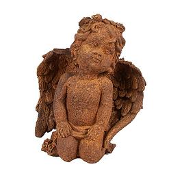 Foto van Clayre & eef decoratie beeld engel 11 cm bruin polyresin religious sculpture bruin religious sculpture