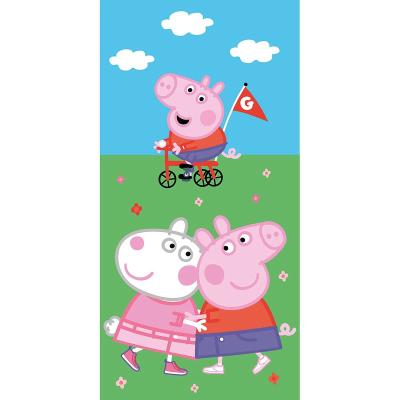 Foto van Peppa pig strandlaken playtime - 70 x 140 cm - katoen