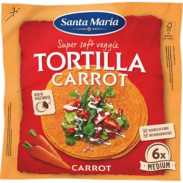 Foto van Santa maria tortilla wrap wortel medium (6pack) 240g bij jumbo