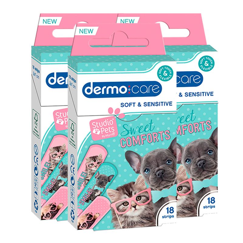 Foto van Dermo care - studio pets - soft & sensitive - pleisters - 54 stuks