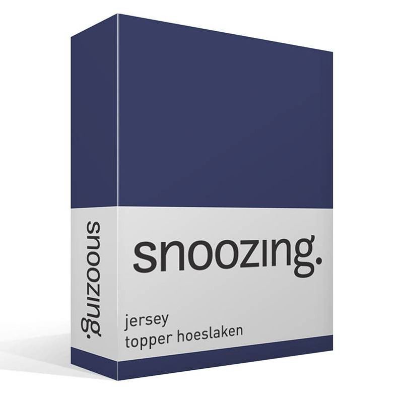 Foto van Snoozing jersey - topper hoeslaken - katoen - 160x200 - navy