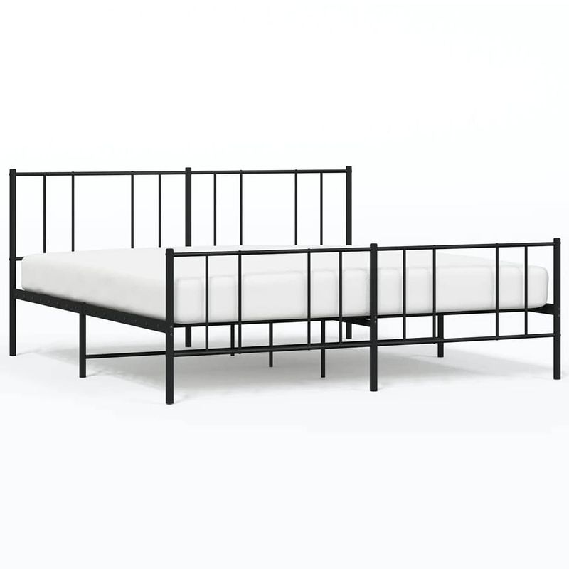 Foto van The living store bedframe klassiek - metalen constructie - metalen latten - extra opbergruimte - 207 x 198 x 90 cm