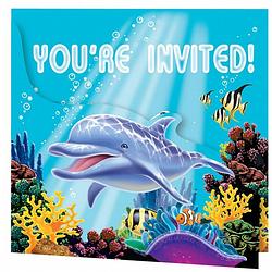 Foto van Oceaan thema uitnodigingen 16x stuks - uitnodigingen