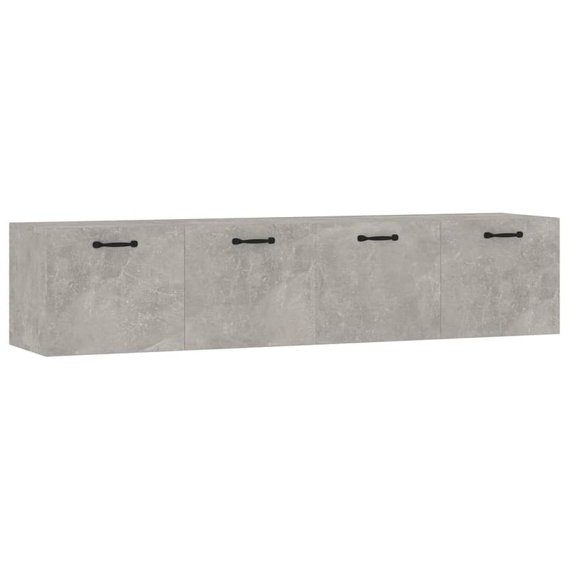 Foto van The living store wandkast - betongrijs - 60 x 36.5 x 35 cm - 2 vakken - bewerkt hout