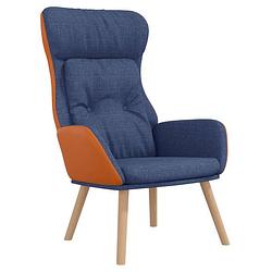 Foto van Vidaxl relaxstoel stof en pvc blauw