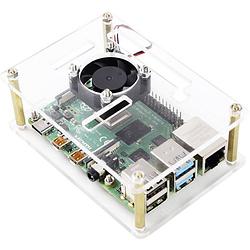 Foto van Renkforce rbp-plc100 sbc-behuizing geschikt voor serie: raspberry pi, banana pi, rock pi incl. actieve koeler transparant