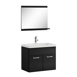 Foto van Badplaats badkamermeubel montreal 02 60cm met spiegel - hoogglans zwart